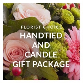 Florist Choice Handtied and Candle Package